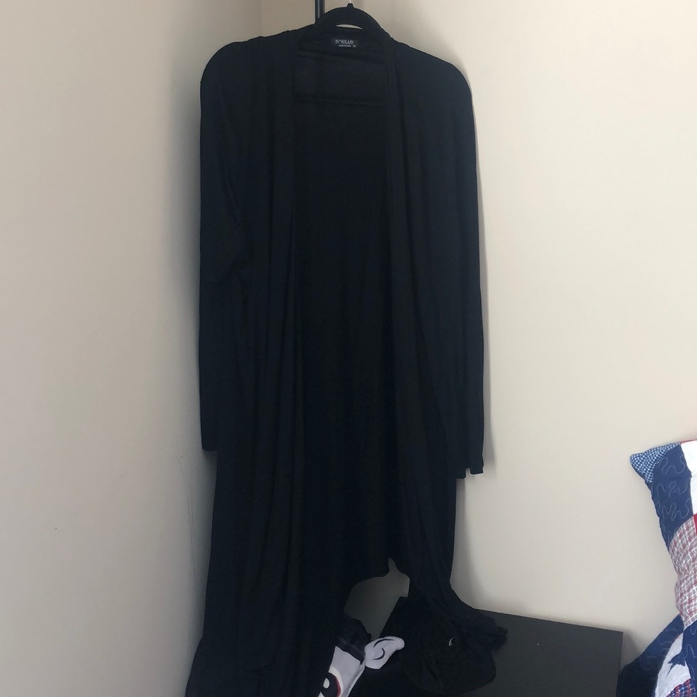 Long black cardigan
